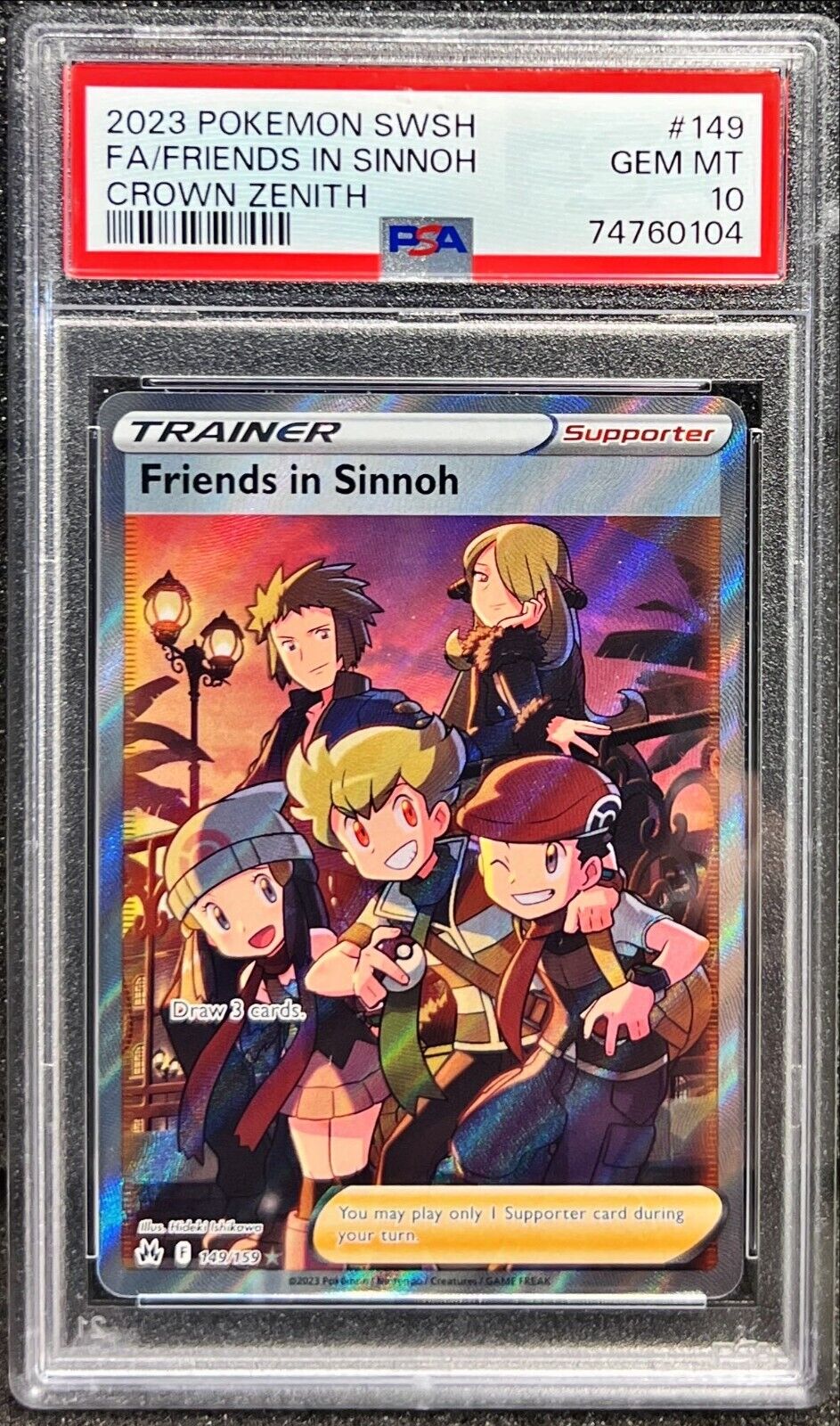 2023 Pokemon SWSH Crown Zenith - Friends in Sinnoh #149 - PSA 10